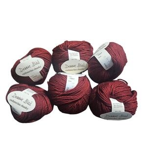 Debbie Bliss Cashmerino Chunky Yarn 6 Skeins Burgundy Red 17017 Dye Lot 36 NWT